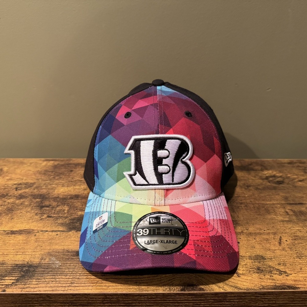 2023 Crucial Catch Cincinnati Bengals New Era 39THIRTY NFL Sideline Hat L/XL New